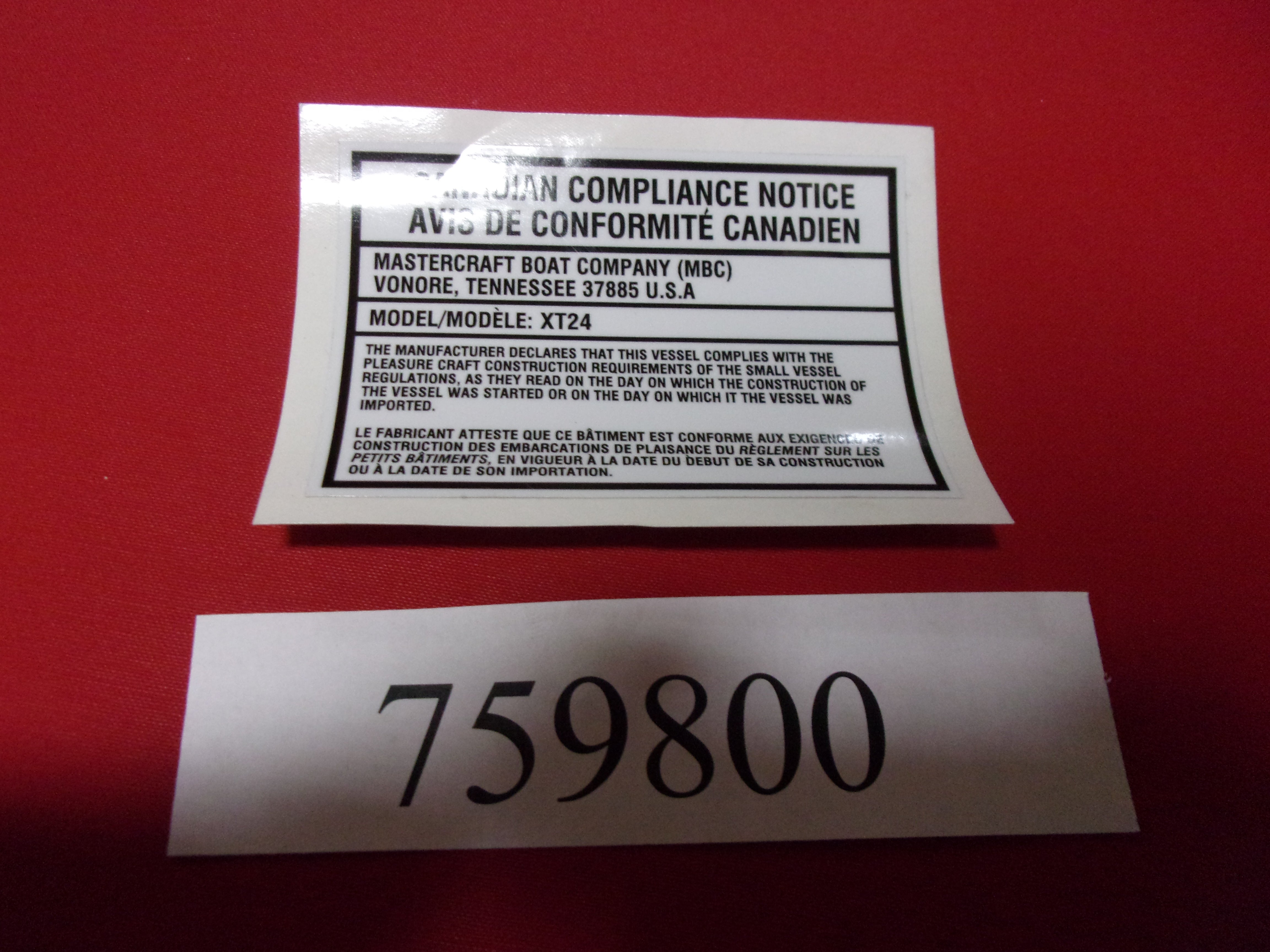 DECAL- CANADIAN CAPACITY XT24