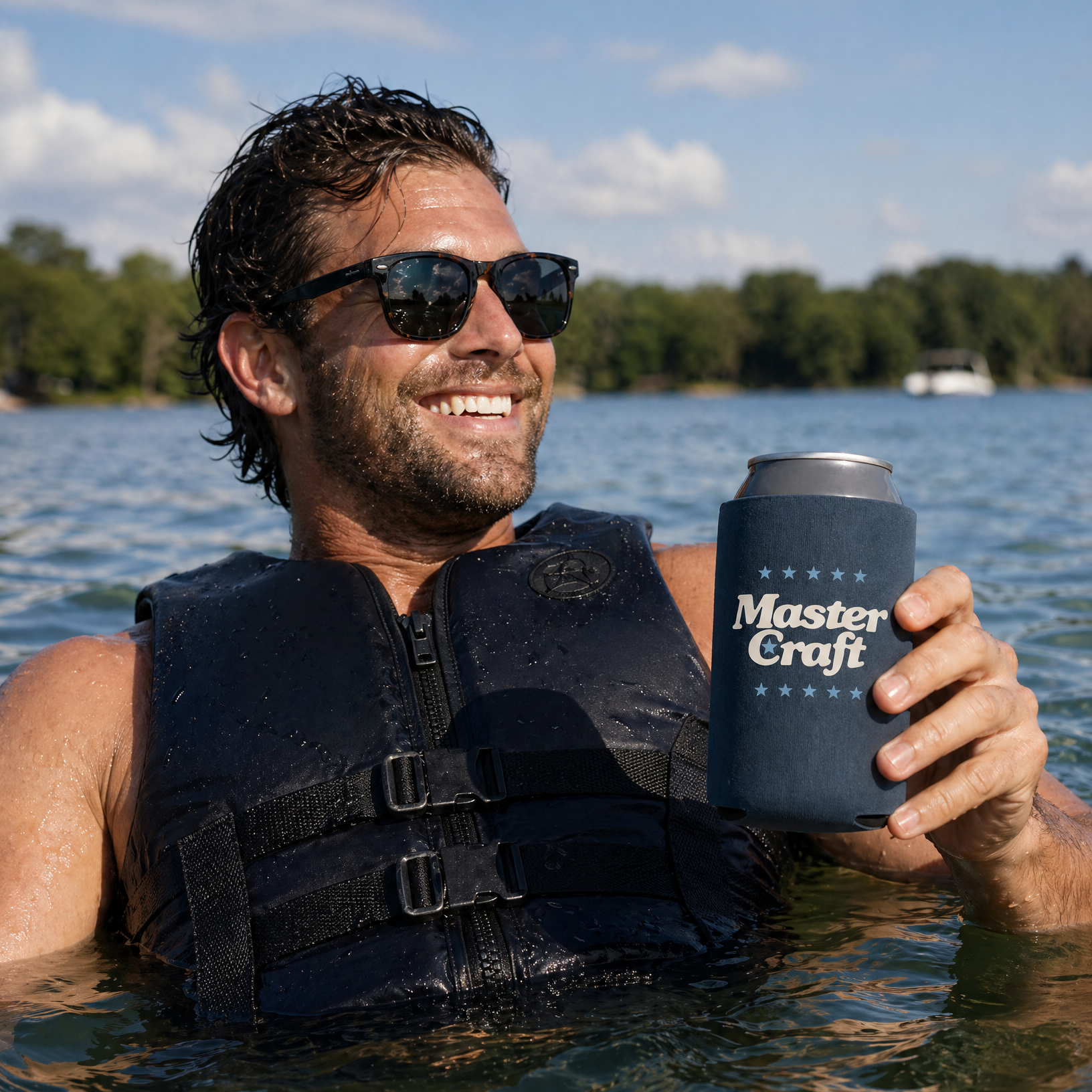 Stacked Retro Neoprene Koozie