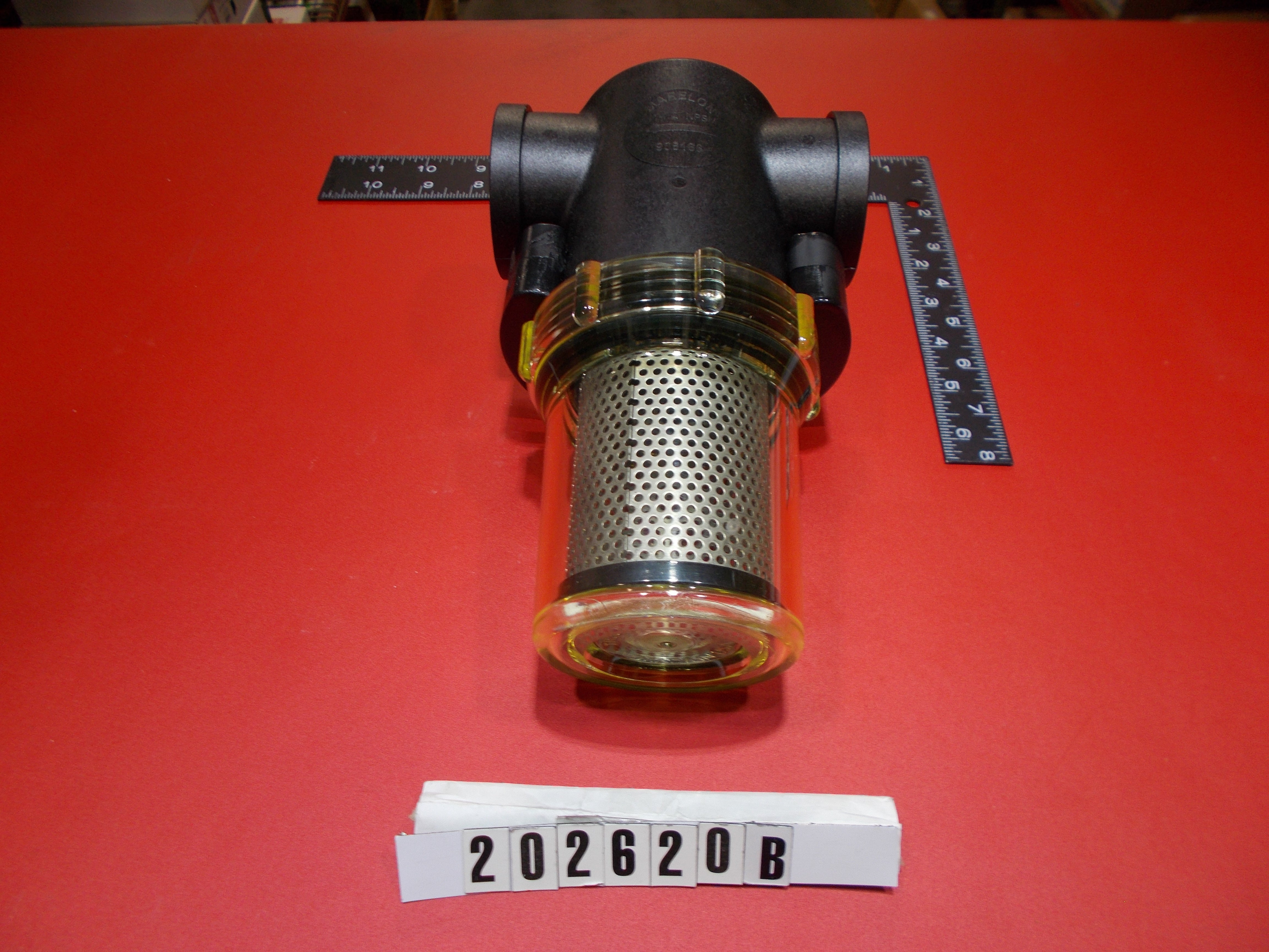 SEA STRAINER - T STYLE MARELON W/CHEM RESISTANT BOWL