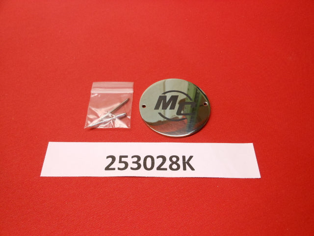 EXHAUST-TIP REPLACEMENT MC EMBLEM 214V 09-13 W/TWO S.S. RIVETS