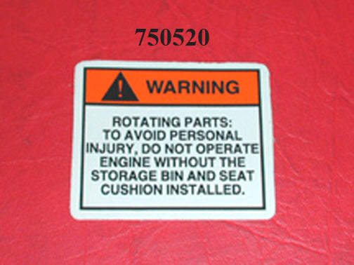 LABEL-ROTATING PARTS WARNING '11-'14