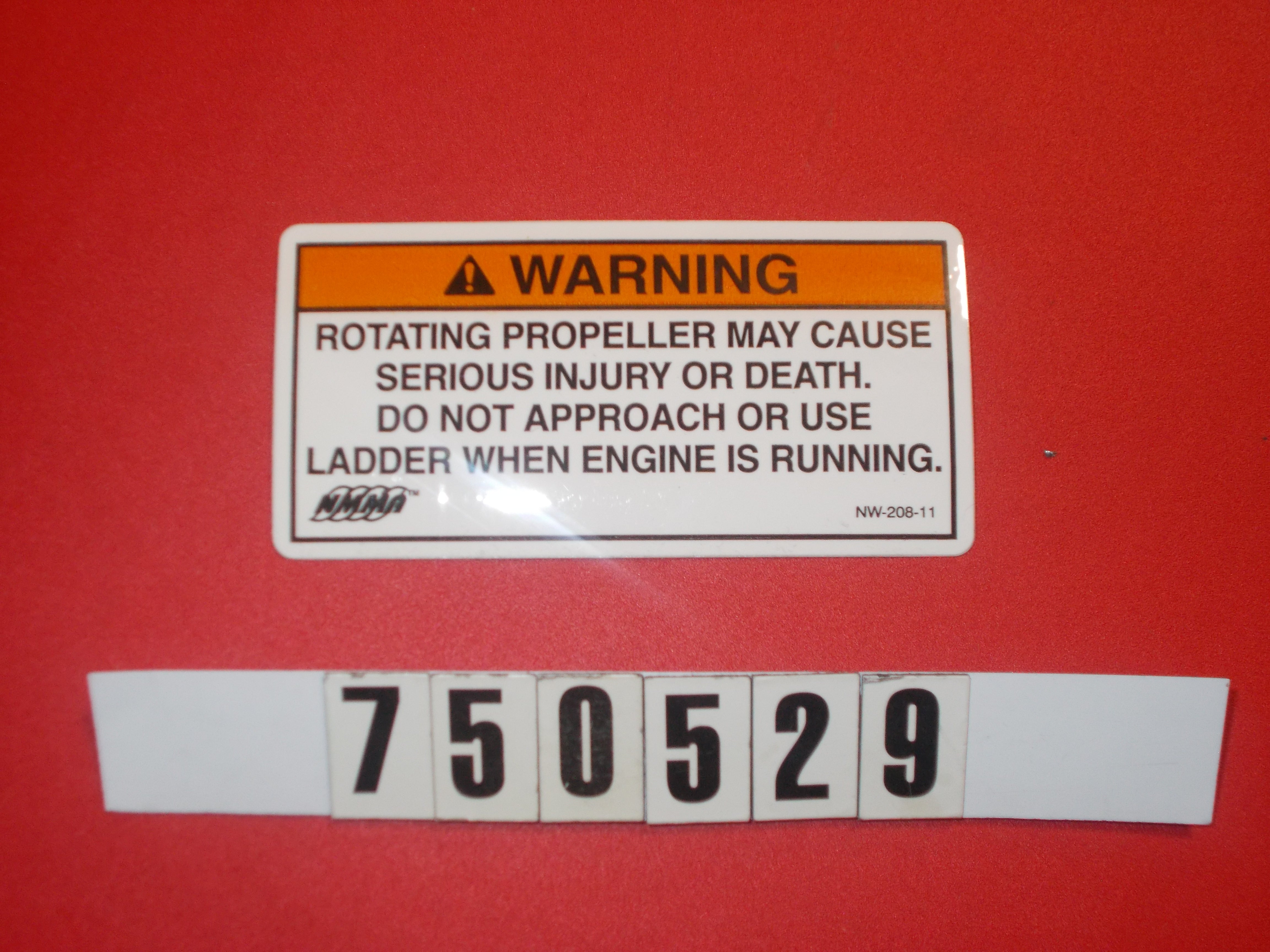 LABEL-WARNING PROP STRIKE '08-'14