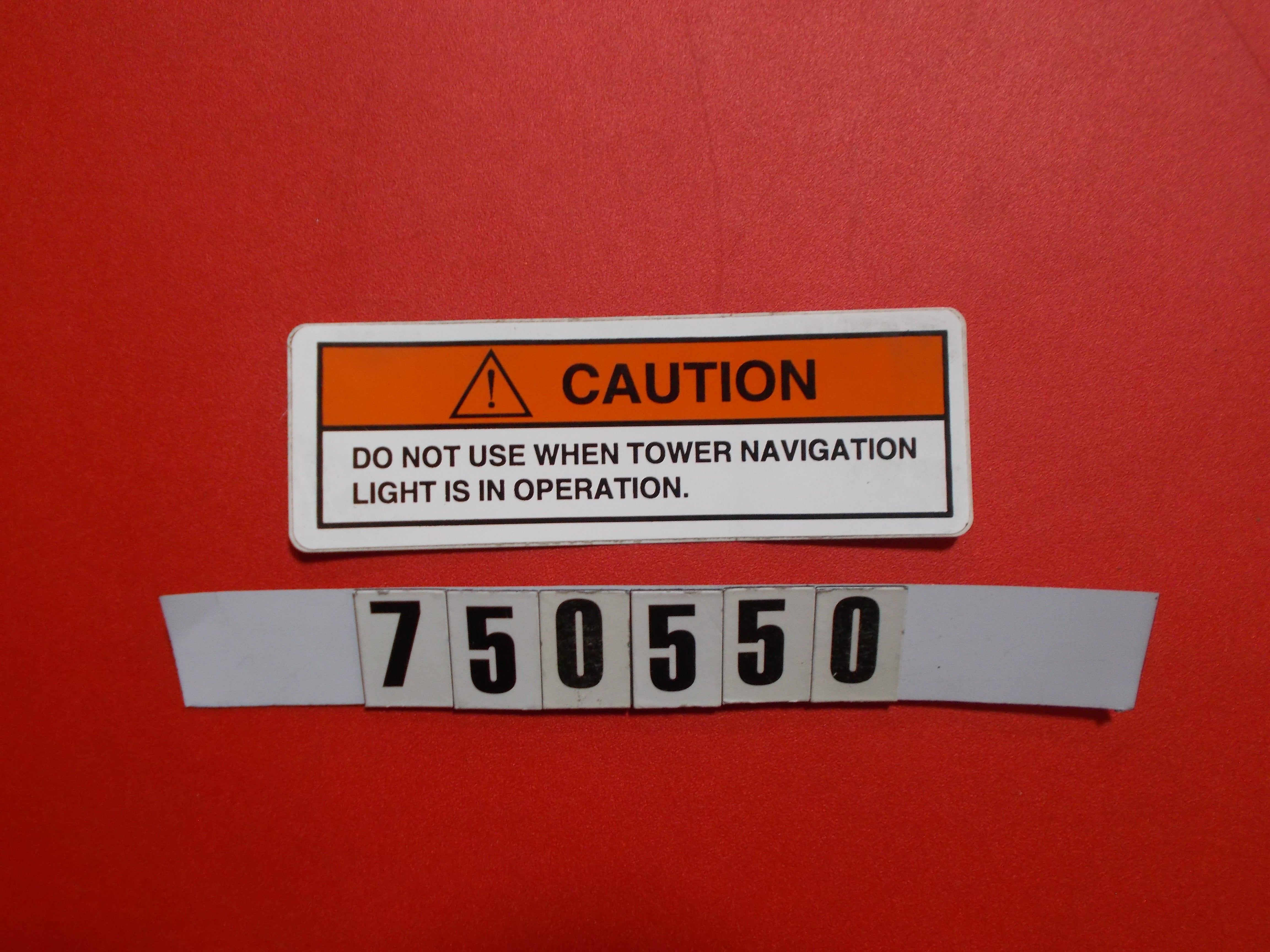DECAL-CAUTION: TOWER NA VIGATION LIGHT '02-'14