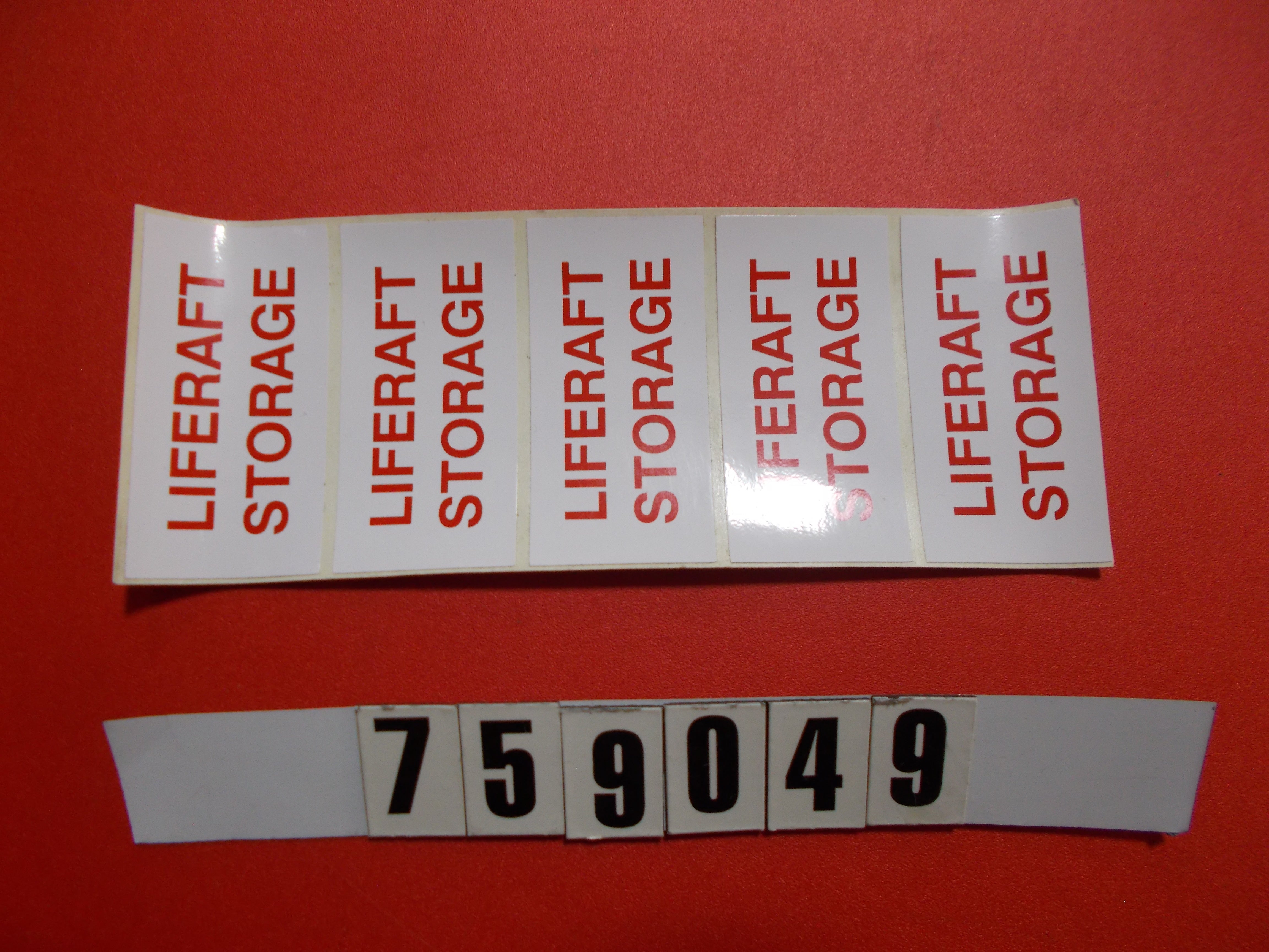 DECAL-LIFERAFT STORAGE EUROPEAN '11-'14