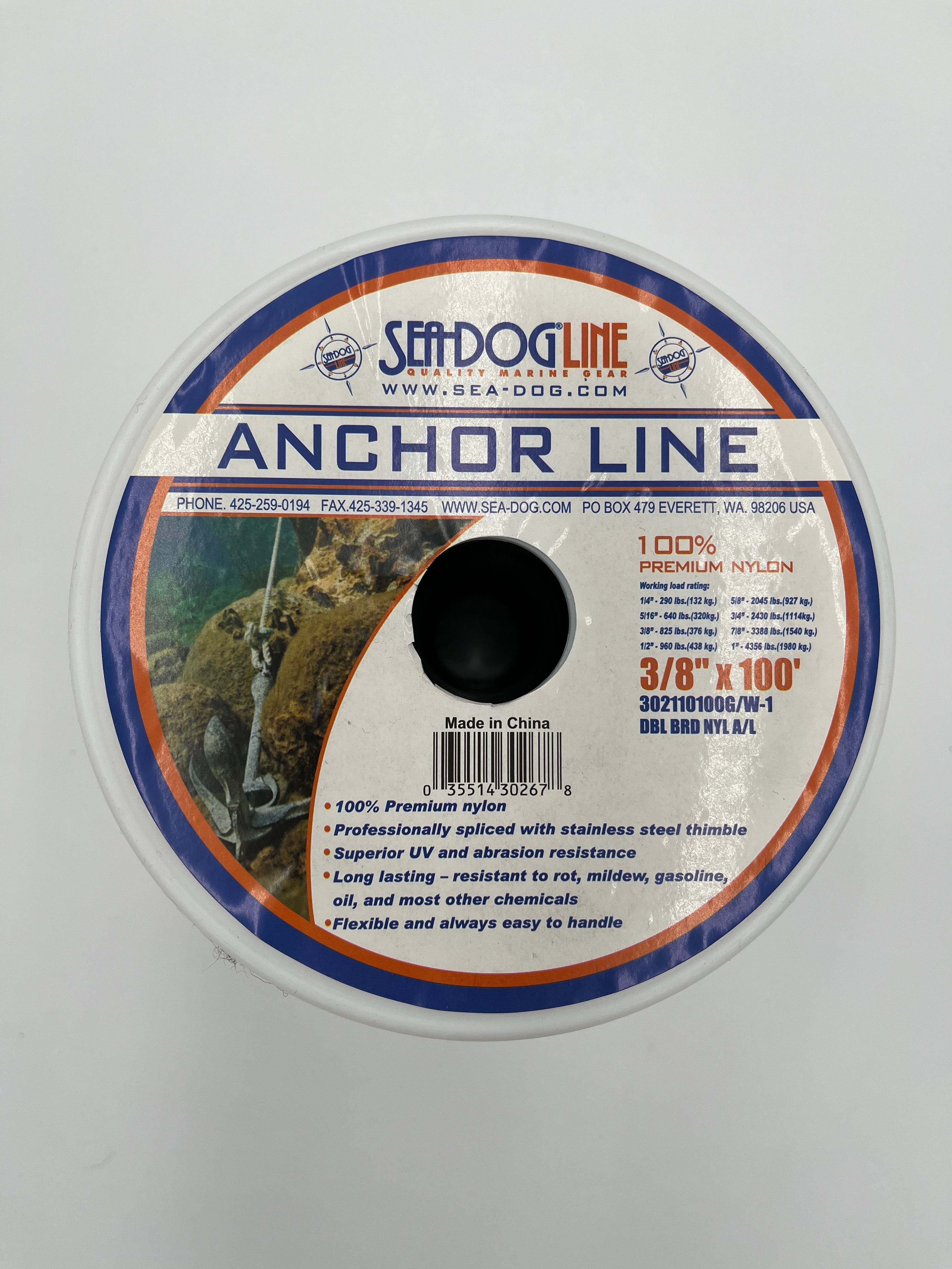 Sea-Dog Line - 3/8" by 100ft premium anchor line