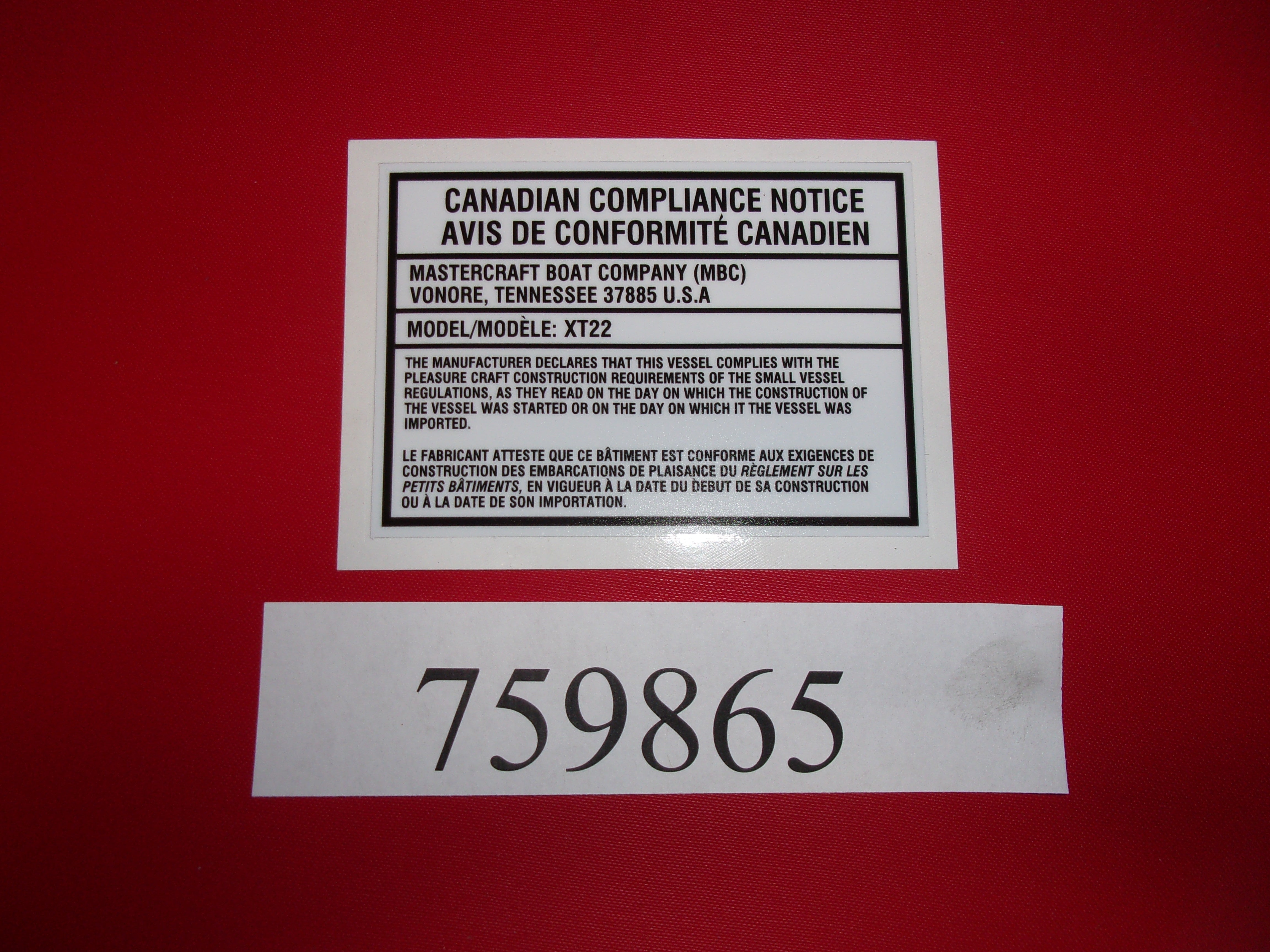 DECAL-CANADIAN CAPACITY XT22 '22