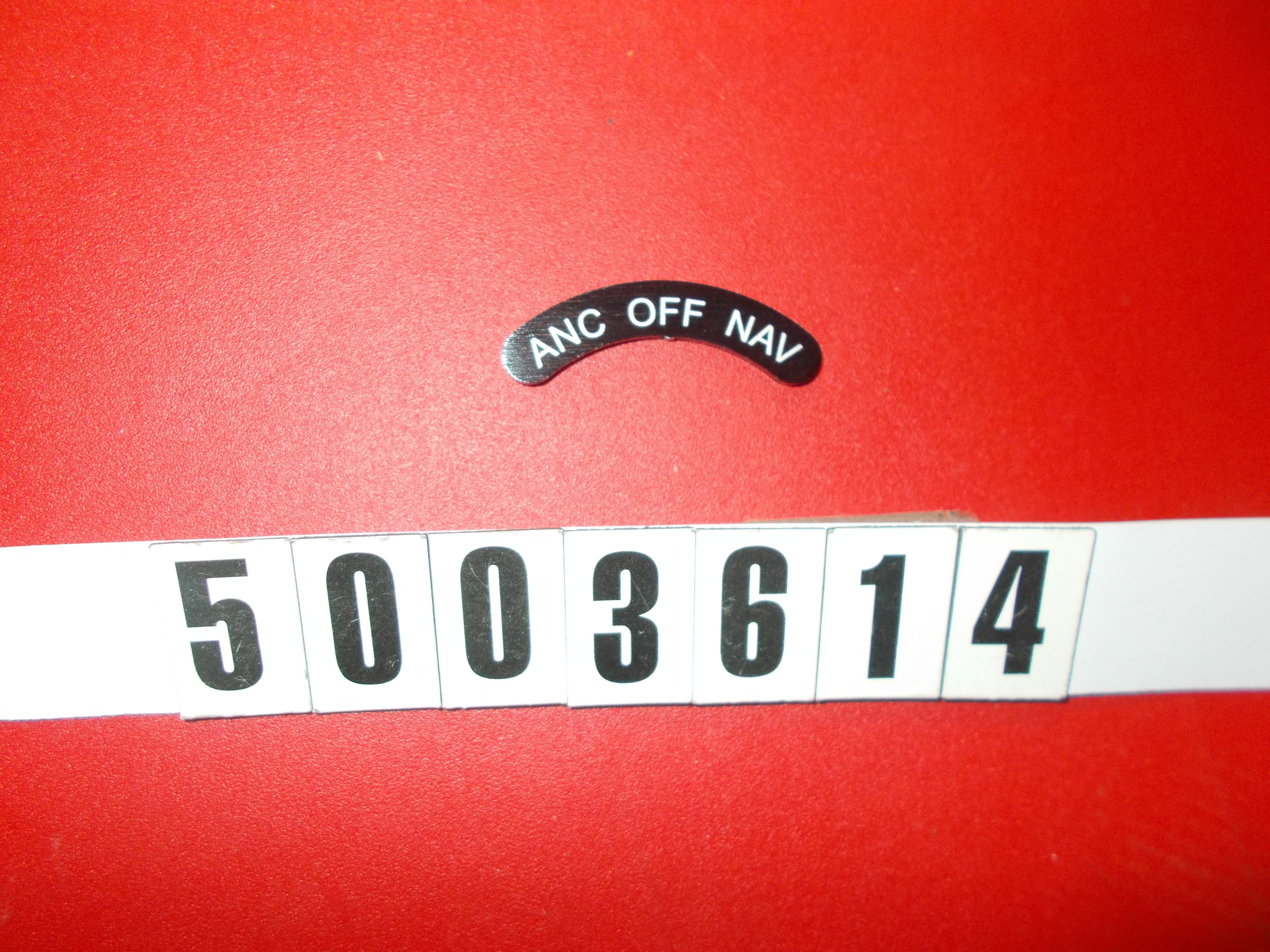 "INLAY ONLY ""ANC-OFF-NAV"" BLACK ARMREST PLATE PS 2014"