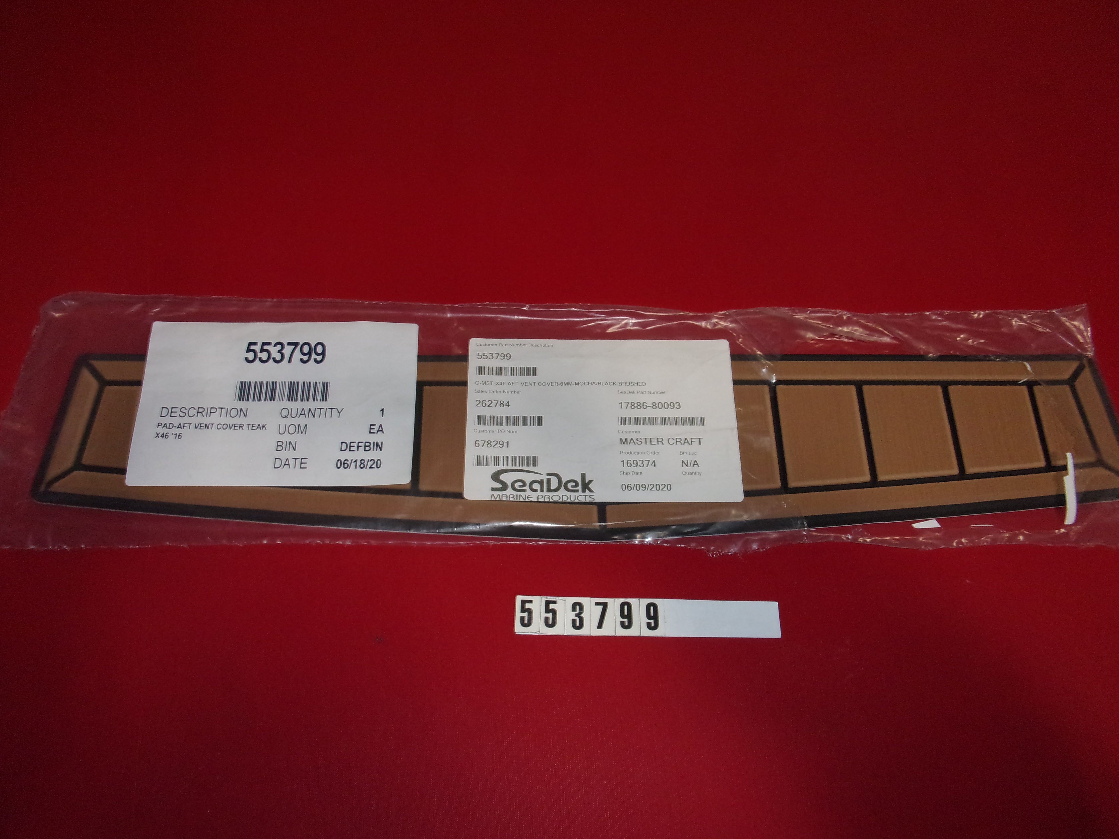 PAD-AFT VENT COVER TEAK X46 '16