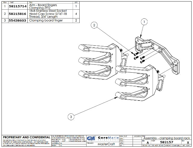 "BOARD-RACK SCREW 5/16"" - 18 X 3/4"" SHCS ZFT2"